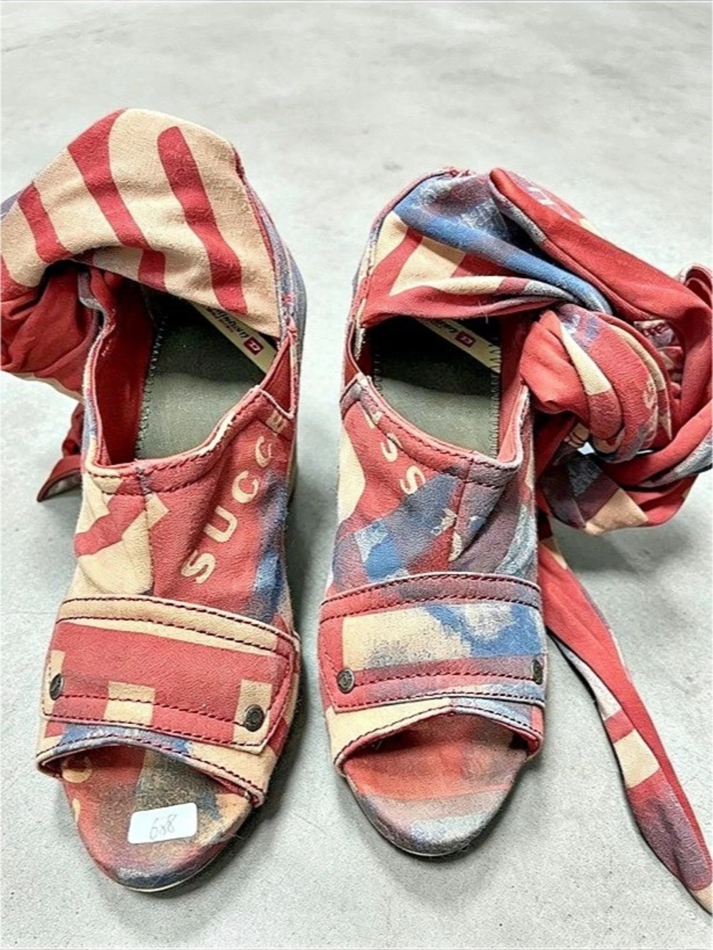 Diesel rare found vintage Geometric Wedge Sandals - Picture 3 of 5